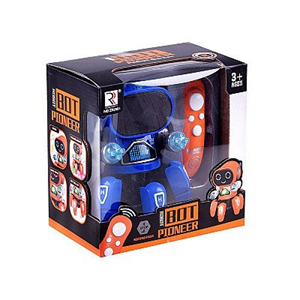 ربات کنترلی شش پا موزیکال و رقصنده آبی Dancing ROBOT on remote control RC music light blue -اسباب بازی